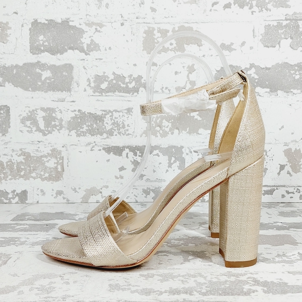 Sam Edelman Gold Block Heel Sandals
